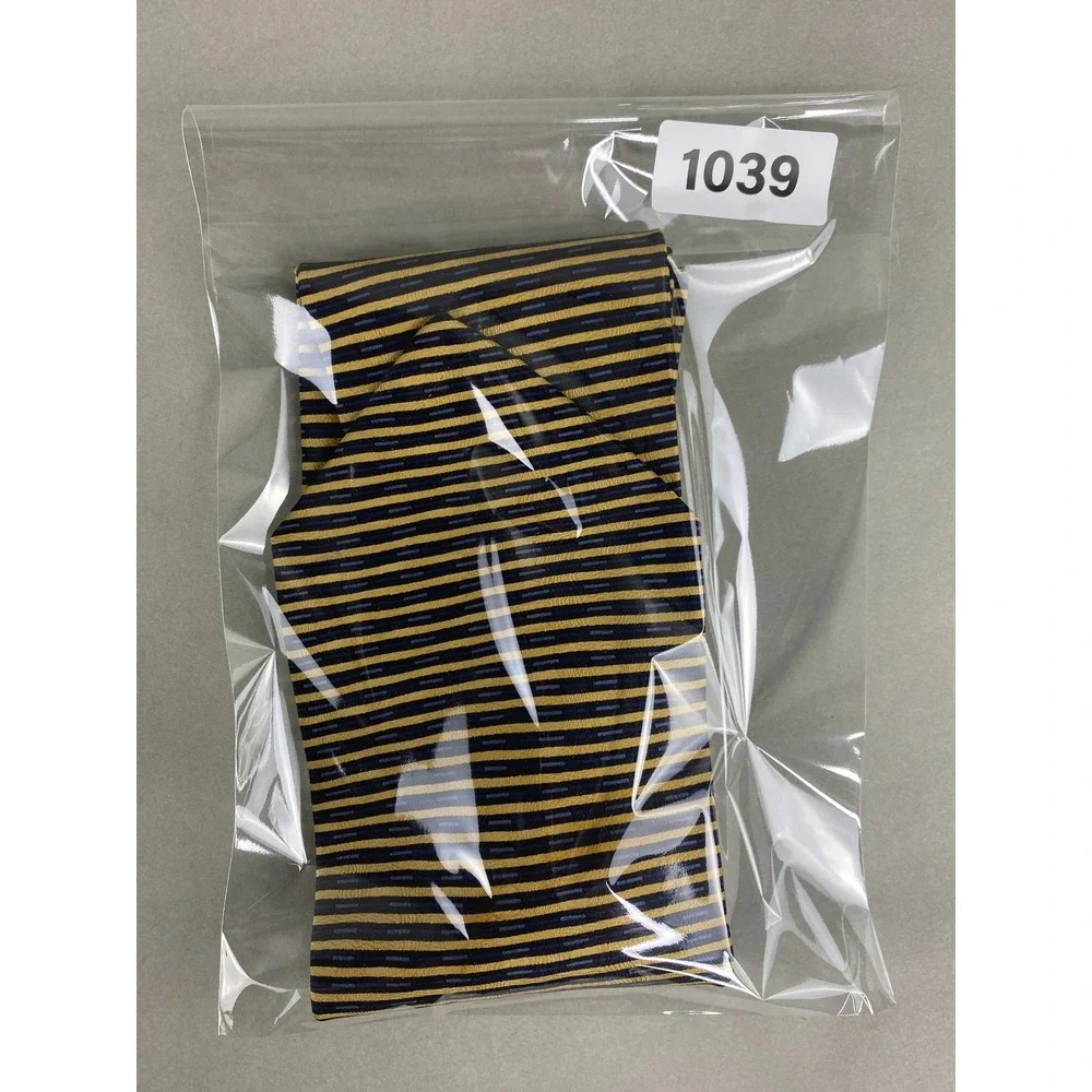 Stafford Mens Tie Striped Navy Gold Silk Spotless Professional Long 61x4